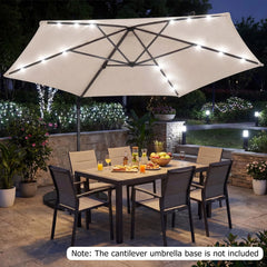 Tangkula 10ft Patio Offset Cantilever Outdoor Umbrella with LED Lights