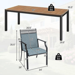 Tangkula 9 Pieces Patio Dining Set for 8 Outdoor Rectangular Patio Table