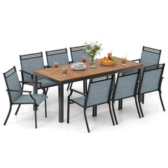 Tangkula 9 Pieces Patio Dining Set for 8 Outdoor Rectangular Patio Table