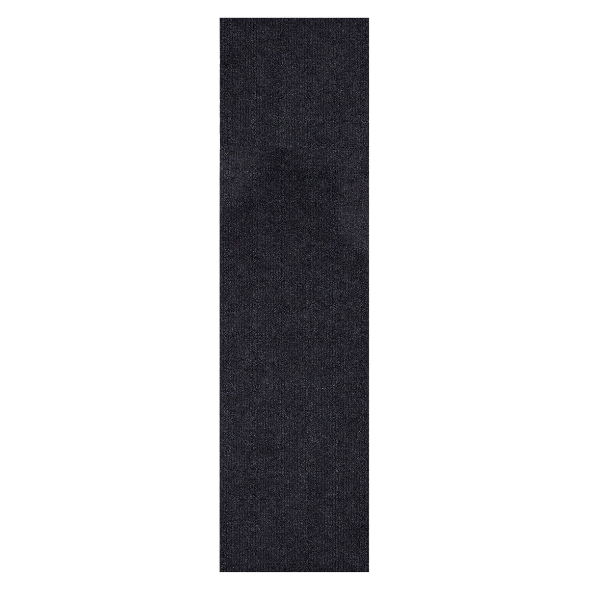 Ottomanson Lifesaver Collection Black 2 ft. 7 in x 9 ft. 10 in. Utility Ribbed Indoor/Outdoor Runner Rug
